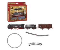 Trem Clássico Vagão Express Pilha 13 Peças - ABS Trem Clássico Vagão Express Pilha 13 Peças - ABS