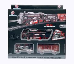 Trem de Brinquedo c/ Trilhos de 213cm BrinqExpresso Polibrinq