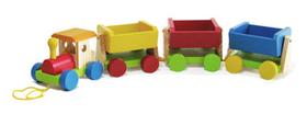 Trem de Carga em Madeira Colorido com 4 Peças - Brinquedo Educativo 2+ Anos