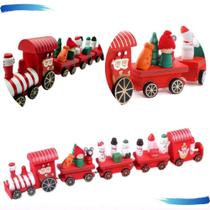 Trem De Madeira Enfeite Decoração Árvore De Natal Papai Noel Brinquedo Natalino Trenzinho Estrela