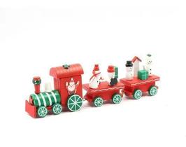Trem De Madeira Enfeite Decoração Natal 24cm