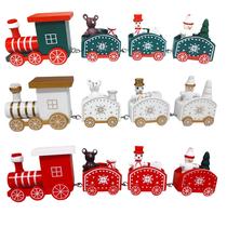 Trem De Madeira Enfeite Decoração Natal Papai Noel 4 Vagões