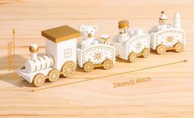 Trem De Madeira Natalino Decoração Enfeite Ceia Lindo Trem De Madeira Natalino Decoração Enfeite Ceia Lindo