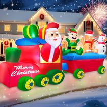 Trem de Natal Inflável TURNMEON - 8 x 4,5 Pés com Luzes Trem de Natal Inflável TURNMEON - 8 x 4,5 Pés com Luzes