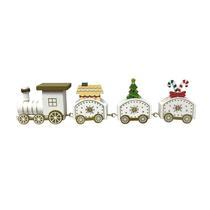 Trem decorativo candy branco em madeira 20x5cm