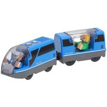 Trem Elétrico de Brinquedo Magnético - Locomotiva Compatível com Pista de Madeira - Presente Infantil