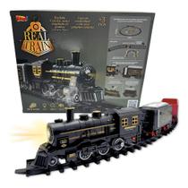Trem Elétrico Ferrorama Locomotiva 100cm Luz Som E Fumaça Real train zoop toys Trem Elétrico Ferrorama Locomotiva 100cm Luz Som E Fumaça Real train zoop toys