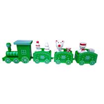 Trem Enfeite Decoração Natal Papai Noel 4 Vagões Trem Enfeite Decoração Natal Papai Noel 4 Vagões
