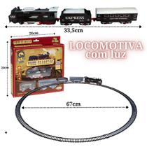 Trem Ferrorama Locomotiva Brinquedo Trenzinho elétrico a Pilha Com Luz e Movimento Trem Clássico - Art Brink