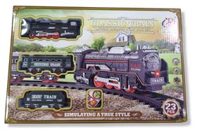 Trem Ferroviário de Brinquedo com 3 Vagões 15 Trilhos com Som e Luz a Pilha - toy king
