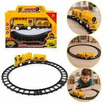 Trem infantil ferrorama com locomotiva e vagões pista completa ferrovia brinquedo educativo para crianças Trem infantil ferrorama com locomotiva e vagões pista completa ferrovia brinquedo educativo para crianças
