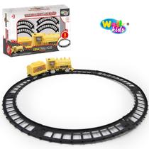 Trem Locomotiva de Construção com Trilho brinquedo 8 pçs