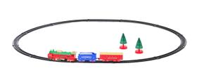 Trem Locomotiva Decoração para o Natal 3 Vagões Anda sobre Trilhos