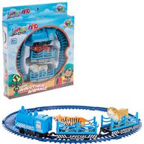 Trem Locomotiva Ferrograma 3 Vagões Brinquedo Infantil Elétrico Zoológico Para Criança