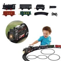 Trem Locomotiva Infantil Com Luz E Vagões 03 Opções Montagem Trem Locomotiva Infantil Com Luz E Vagões 03 Opções Montagem