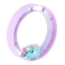 Trem mecânico de brinquedo com trilho para crianças, plástico, 18 cm, sem bastão