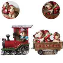 Trem Natalino Decorativo Crianças e Cachorrinhos Natal Noel
