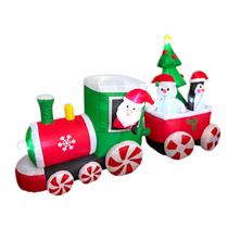 Trem Natalino Papai Noel Inflável Luz Decoração Bivolt 2,30m