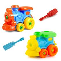 Trem para Bebês de Brinquedo Didático de Montar Kit C/2 - OM Utilidades
