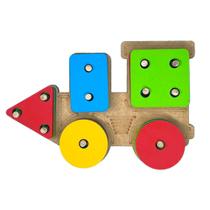 Trem Pedagógico em Formas Geométricas Brinquedo Educativo MDF