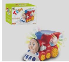 Trem Trenzinho Bate E Volta Com Som E Luz + Globo Giratório Infantil. Trem Trenzinho Bate E Volta Com Som E Luz + Globo Giratório Infantil.