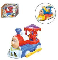 Trem / trenzinho bate e volta projeta imagem + carrossel com som e luz a pilha - DM BRASIL Trem / trenzinho bate e volta projeta imagem + carrossel com som e luz a pilha - DM BRASIL