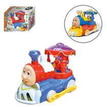 Trem Trenzinho Bate E Volta Projeta Imagem + Carrossel - Dm toys Trem Trenzinho Bate E Volta Projeta Imagem + Carrossel - Dm toys