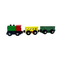 Trem Trenzinho Madeira Vagões Colorido Montessori