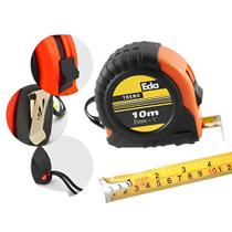 Trena 10 metros Manual Emborrachada Profissional Com Trava e Fita de Aço 25mm