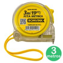 Trena 3 Metros x 19mm com Trava Compacta, Durável e Precisa BOM6503 Trena 3 Metros x 19mm com Trava Compacta, Durável e Precisa BOM6503