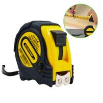 Trena de Aço Manual 7,5 Metros x 25mm Fita Métrica Com Trava Ponta Magnética, Emborrachada BOM6505