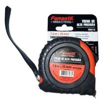 Trena De Alta Precisao 7,5 m x 25 mm Emborrachada Famastil Trena De Alta Precisao 7,5 m x 25 mm Emborrachada Famastil