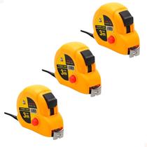 Trena De Bolso 3 Metros Com Trava Manual Profissional Kit 3