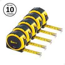 Trena De Bolso Métrica 3 Metros Com Trava Manual Aço Kit Com 10
