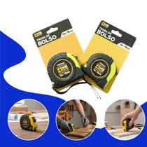 Trena de Medição 3 ou 5 Metros com Trava Fita de Aço, Corpo Emborrachado, Uso Profissional, Alta Durabilidade Trena de Medição 3 ou 5 Metros com Trava Fita de Aço, Corpo Emborrachado, Uso Profissional, Alta Durabilidade