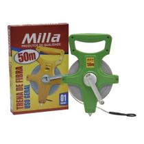 Trena Fibra Fita De Vidro 50M Com Manivela De Recolhimento Milla Uso Geral Trena Fibra Fita De Vidro 50M Com Manivela De Recolhimento Milla Uso Geral