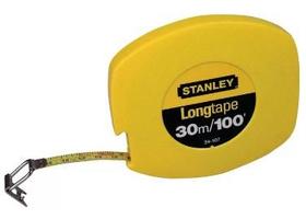 Trena Fita De Aço Longa Fechada C/ Trava - Amarela - 30m - REF: 34-107S - STANLEY Trena Fita De Aço Longa Fechada C/ Trava - Amarela - 30m - REF: 34-107S - STANLEY
