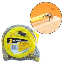 Trena Fita Métrica Transparente 5m x 19mm Com Presilha Para Cinto e Alça Fertak Trena Fita Métrica Transparente 5m x 19mm Com Presilha Para Cinto e Alça Fertak