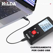 Trena Laser 50 Metros Recarregável Digital De Alta Precisão Hilda Não Precisa de pilhas