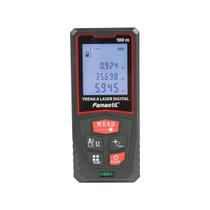 Trena Laser Digital Famastil 100m Profissional com Precisão 2 mm, Funções de Área e Volume, Visor Digital e Cordão de Segurança