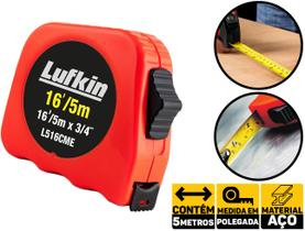 Trena Lufkin 5m Fita De Aço 3/4 - Resistente P/ Toda Obra 3817516000 Trena Lufkin 5m Fita De Aço 3/4 - Resistente P/ Toda Obra 3817516000