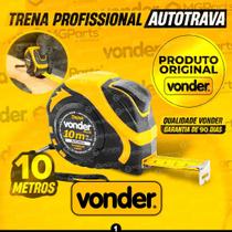 Trena Métrica Autotrava 10 Metros Vonder Plus Profissional Aço Fita Com Alça 25mm Suporte para Cinto