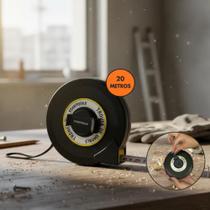 Trena Métrica Fibra de Vidro Profissional Uso Doméstico Ferramenta Medição Precisão Civil Arquitetos Engenheiros Preta 20 Metros Trena Métrica Fibra de Vidro Profissional Uso Doméstico Ferramenta Medição Precisão Civil Arquitetos Engenheiros Preta 20 Metros