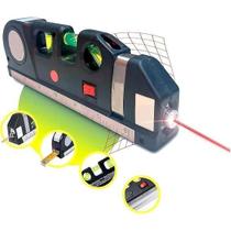 Trena Nível Laser 3x1 Régua e Medidor Profissional Level Pro 3 Estágios Ferramenta Nivelador Infravermelho 3 Linhas Prático Multiuso