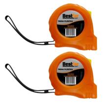Trena Plástica Automática Ergonômica Com Trava 2un 2mx16mm Trena Plástica Automática Ergonômica Com Trava 2un 2mx16mm