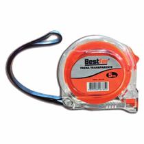 Trena Plástica Transparente 5m x 25mm 1158 Bestfer - Un Trena Plástica Transparente 5m x 25mm 1158 Bestfer - Un