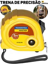 Trena Profissional Tramontina 5m Fita Metálica De Aço Cromado C/ Freio Duplo Corpo Em ABS Reforçado P/ Construção