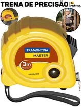 Trena Tramontina 3m Fita Em Aço Resistente C/ Freio Duplo Antimpacto P/ Obras Reformas Medição Profissional