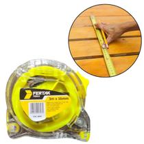 Trena Transparente 3Mx16Mm Com Presilha Para Cinto E Alça Trena Transparente 3Mx16Mm Com Presilha Para Cinto E Alça