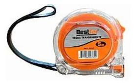 Trena Transparente Reforçada 5 Metros X 25mm Bestfer Trena Transparente Reforçada 5 Metros X 25mm Bestfer